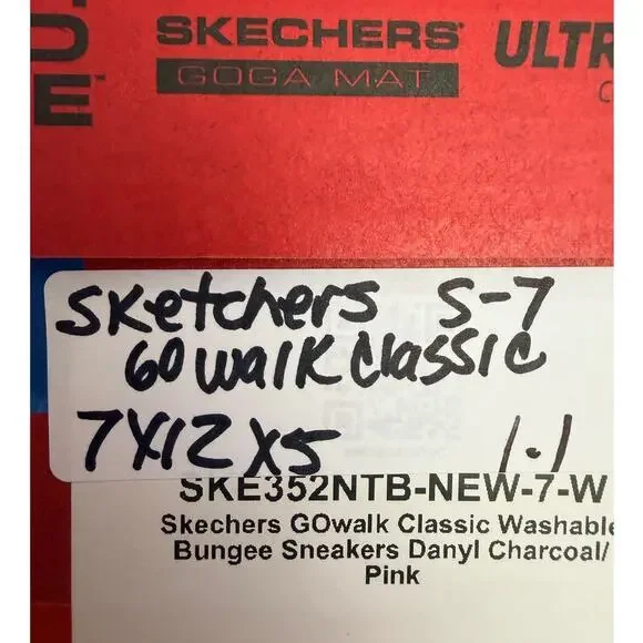 Skechers GOwalk Classic Danyl Gray Pink Sneakers Women 7 Slip On Comfort - Picture 10 of 10